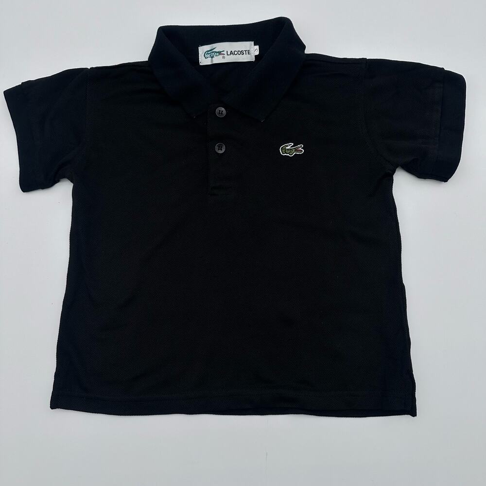 Little Kids LACOSTE Black Polo tee Size small EUC soft collared shirt youth